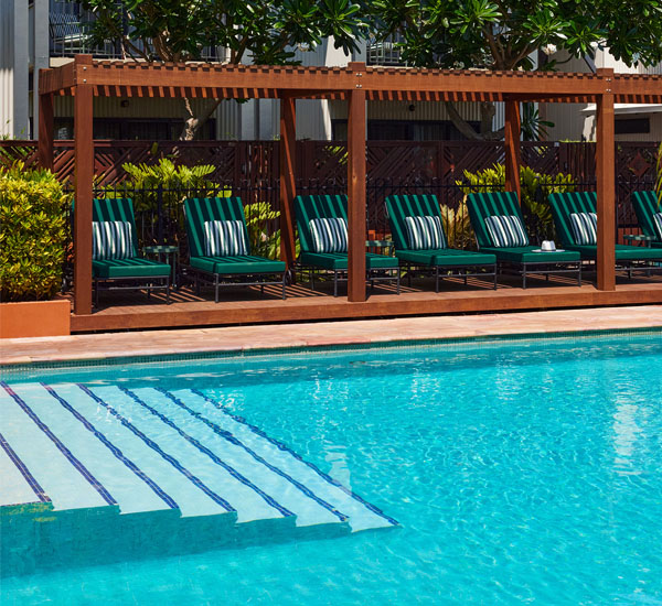 Image of the general pool area visible from the Pool View Room